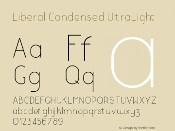 LiberalCondensed-UltraLight Version 1.000 | wf-rip DC20180130 Font Sample