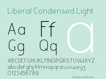 LiberalCondensed-Light Version 1.000 | wf-rip DC20180130 Font Sample