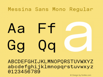 MessinaSansMono-Regular Version 3.000 Font Sample