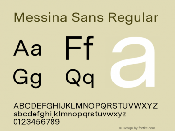 MessinaSans-Regular Version 23.000 Font Sample
