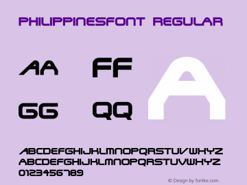 PHILIPPINESfont Regular Altsys Fontographer 3.5  4/4/01 Font Sample