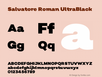 Salvatore Roman UltraBlack Version 1.000;PS 001.000;hotconv 1.0.88;makeotf.lib2.5.64775图片样张