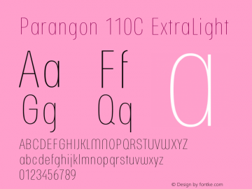 Parangon110C Version 001.000 Font Sample