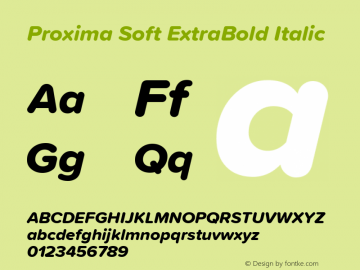 ProximaSoft-ExtraBoldIt Version 1.005 | w-rip DC20181225 Font Sample