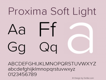 ProximaSoft-Light Version 1.005 | w-rip DC20181225 Font Sample
