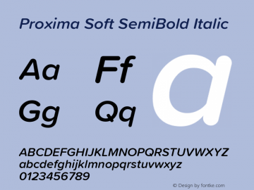 ProximaSoft-SemiBoldIt Version 1.005 | w-rip DC20181225 Font Sample