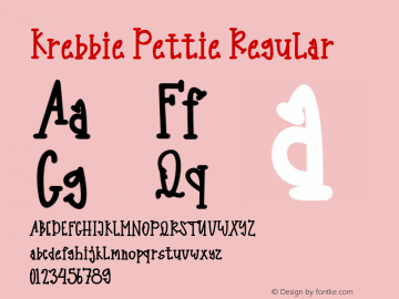 Krebbie Pettie Version 1.00;June 23, 2020;FontCreator 11.5.0.2430 64-bit Font Sample