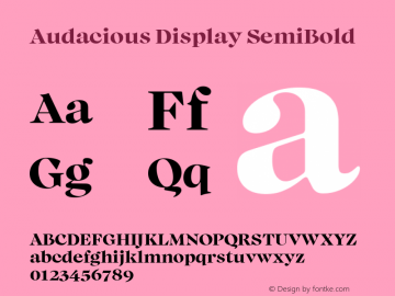 Audacious Display SemiBold Version 1.00图片样张