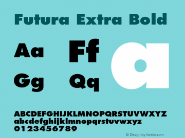 Futura-ExtraBold 001.002 Font Sample
