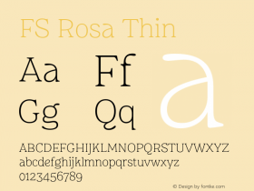 FSRosa-Thin Version 2.00 Font Sample