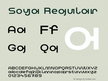 Soya Regular Version 1.000 Font Sample