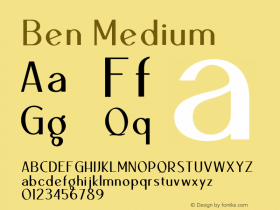 Ben-Medium Version 1.000 Font Sample