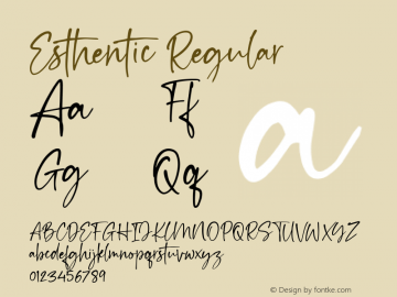 Esthentic Version 1.000 Font Sample