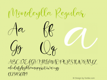 Mondeylla Version 1.00;June 26, 2020;FontCreator 12.0.0.2565 64-bit Font Sample