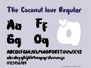 The Coconut love Version 1.00;June 19, 2020;FontCreator 12.0.0.2567 64-bit图片样张