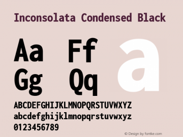 Inconsolata Condensed Black Version 3.001 Font Sample