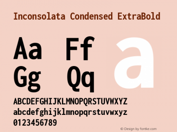 Inconsolata Condensed ExtraBold Version 3.001 Font Sample