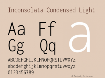 Inconsolata Condensed Light Version 3.001图片样张