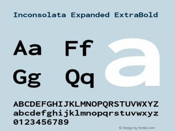 Inconsolata Expanded ExtraBold Version 3.001 Font Sample