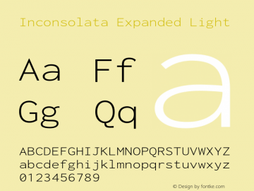 Inconsolata Expanded Light Version 3.001图片样张