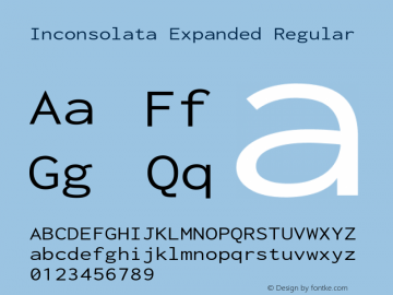 Inconsolata Expanded Regular Version 3.001 Font Sample