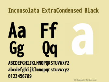 Inconsolata ExtraCondensed Black Version 3.001 Font Sample