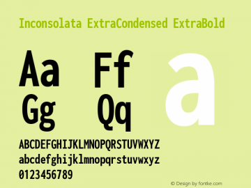 Inconsolata ExtraCondensed ExtraBold Version 3.001 Font Sample