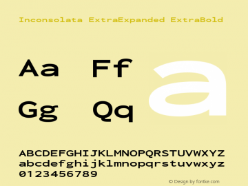 Inconsolata ExtraExpanded ExtraBold Version 3.001 Font Sample