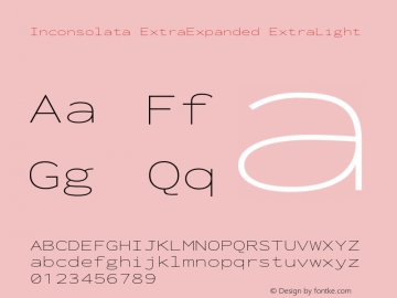 Inconsolata ExtraExpanded ExtraLight Version 3.001 Font Sample