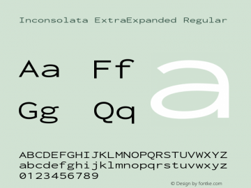 Inconsolata ExtraExpanded Regular Version 3.001 Font Sample