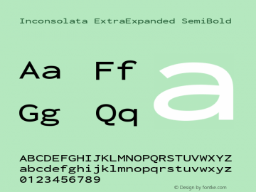 Inconsolata ExtraExpanded SemiBold Version 3.001 Font Sample