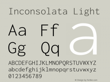 Inconsolata Light Version 3.001 Font Sample