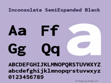 Inconsolata SemiExpanded Black Version 3.001 Font Sample