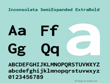 Inconsolata SemiExpanded ExtraBold Version 3.001图片样张