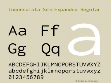 Inconsolata SemiExpanded Regular Version 3.001 Font Sample