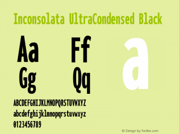 Inconsolata UltraCondensed Black Version 3.001 Font Sample