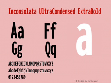 Inconsolata UltraCondensed ExtraBold Version 3.001 Font Sample