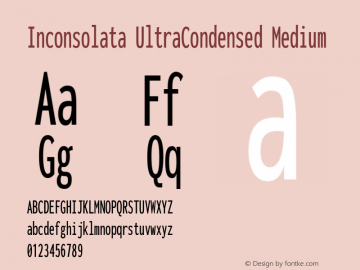 Inconsolata UltraCondensed Medium Version 3.001 Font Sample