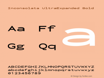 Inconsolata UltraExpanded Bold Version 3.001 Font Sample