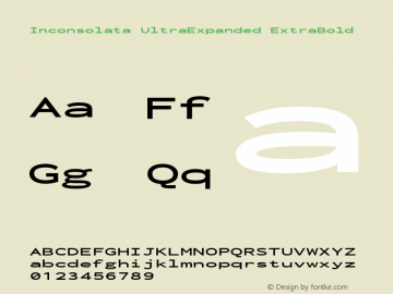 Inconsolata UltraExpanded ExtraBold Version 3.001 Font Sample