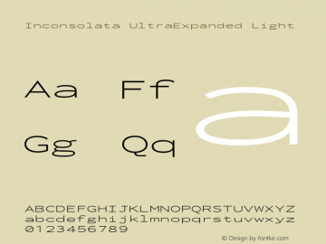 Inconsolata UltraExpanded Light Version 3.001图片样张