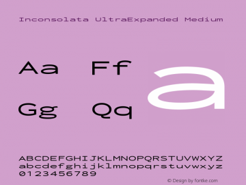 Inconsolata UltraExpanded Medium Version 3.001 Font Sample