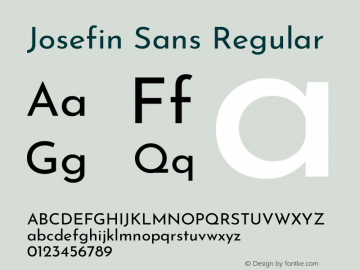 Josefin Sans Regular Version 2.000图片样张