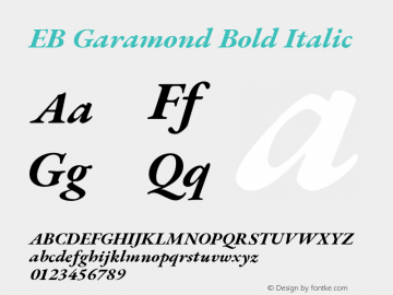 EB Garamond Bold Italic Version 1.000; ttfautohint (v1.8.2) Font Sample