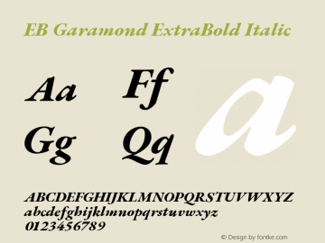 EB Garamond ExtraBold Italic Version 1.000; ttfautohint (v1.8.2) Font Sample