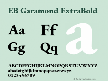 EB Garamond ExtraBold Version 1.000; ttfautohint (v1.8.2) Font Sample