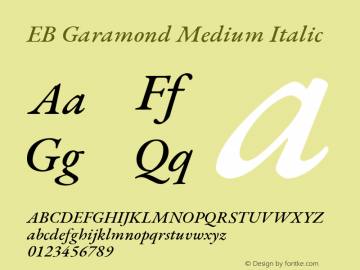 EB Garamond Medium Italic Version 1.000; ttfautohint (v1.8.2) Font Sample