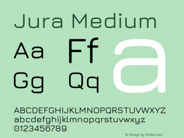 Jura Medium Version 5.104 Font Sample