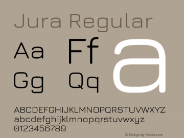 Jura Regular Version 5.104图片样张