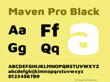Maven Pro Black Version 2.100 Font Sample